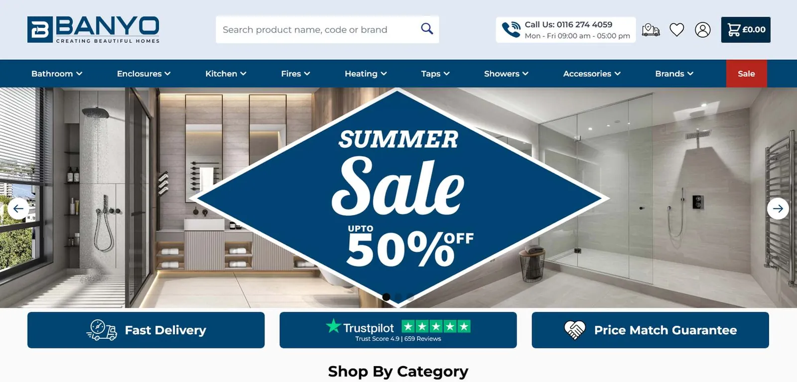 Banyo website home page