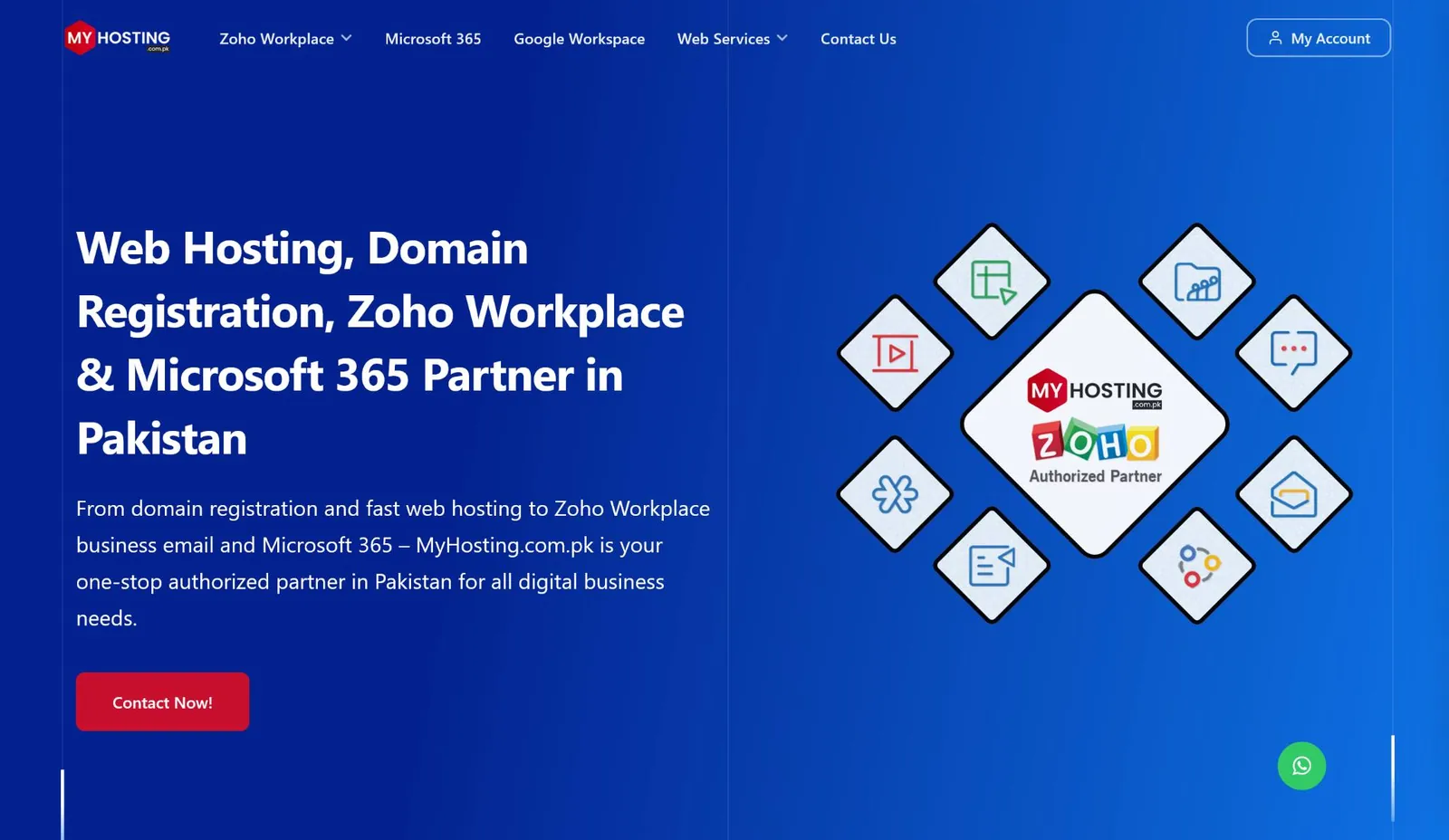 MyHosting.com.pk website home page