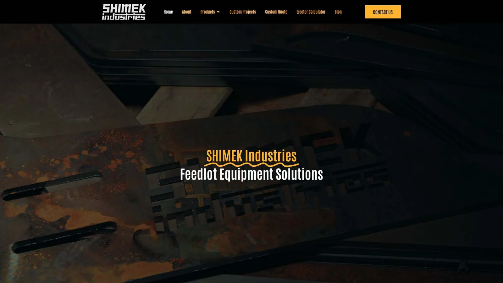 Shimek Industries website home page