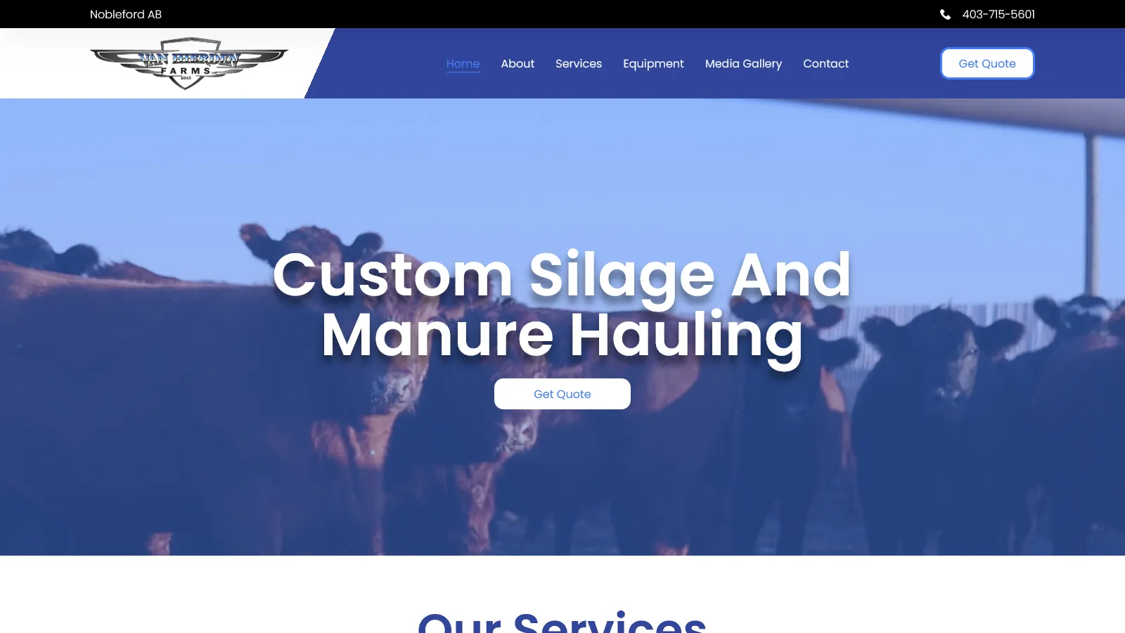 Vanh Farms website home page