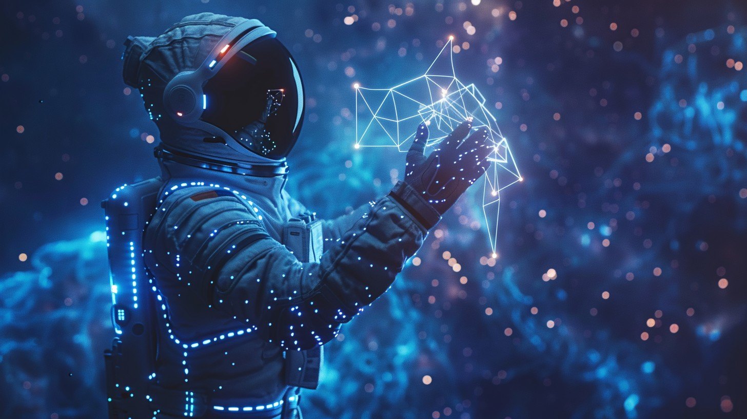 Astronaut interacting with an intelligent digital interface