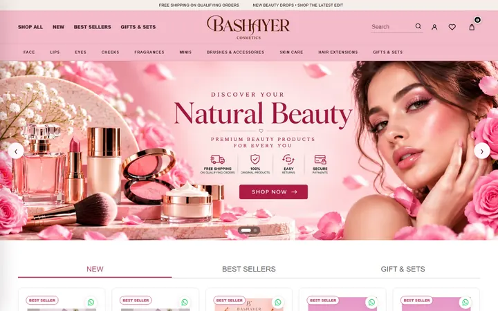 Bashayer Cosmetics website