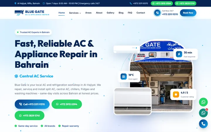 Blue Gate AC website