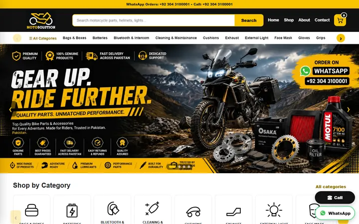 Moto Solution website