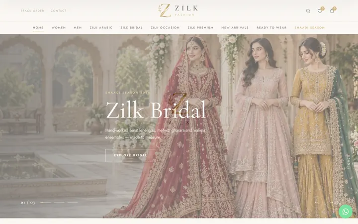 Zilk Fashion website